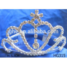 Coroa de tiara de festa de diamantes de prata de diamante de strass tiara princesa rosa tiara de princesa